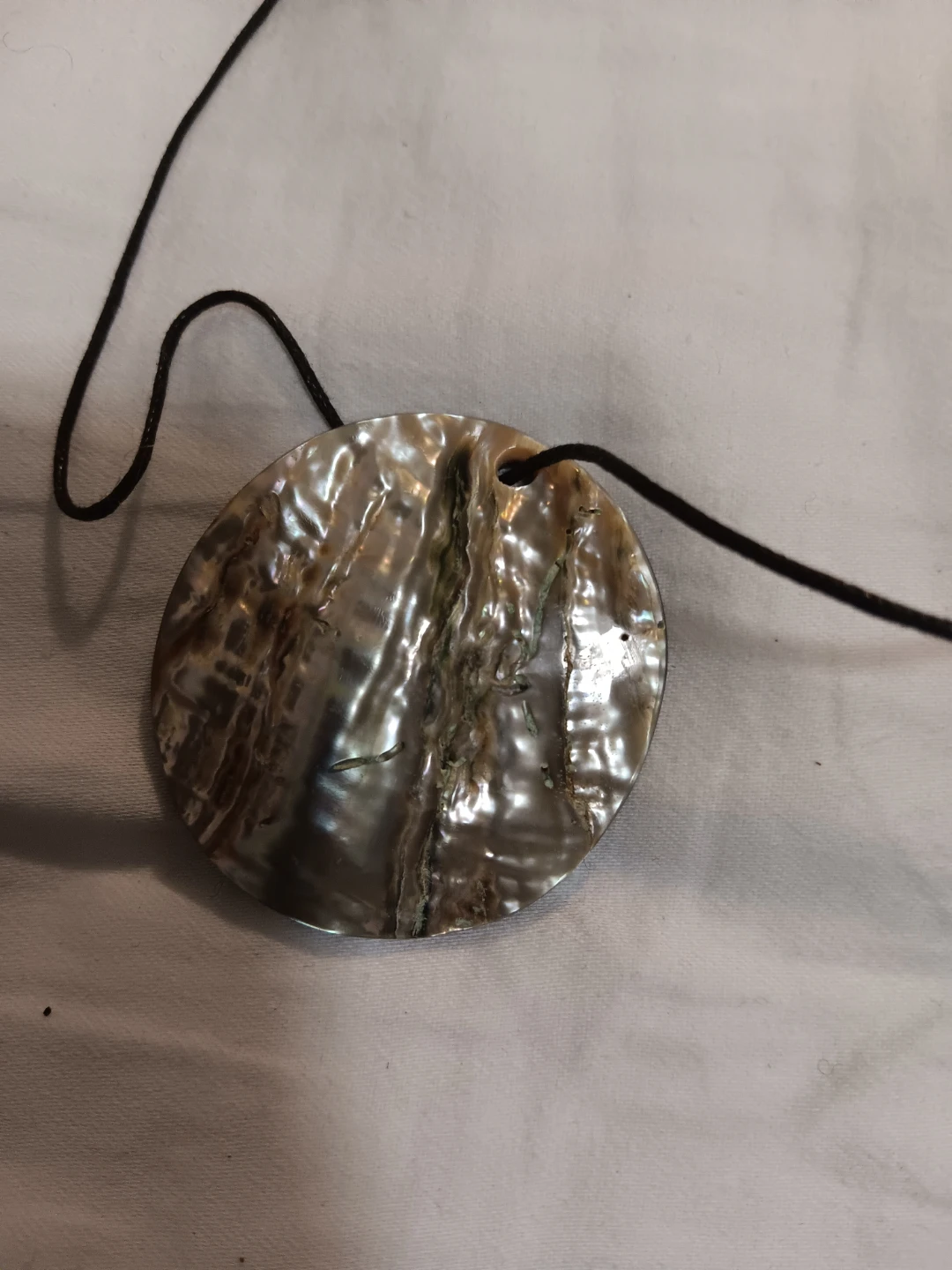 Round Abalone Shell Pendant Necklace - photo 2