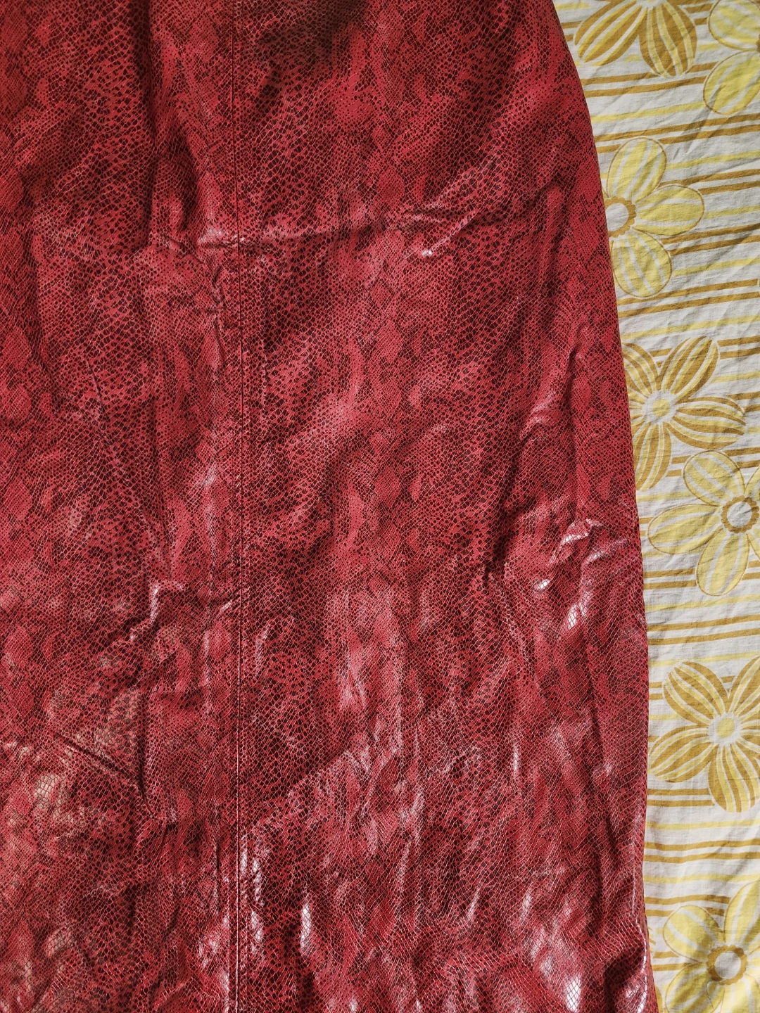 Vintage Red snakeskin pleather maxi skirt - photo 3