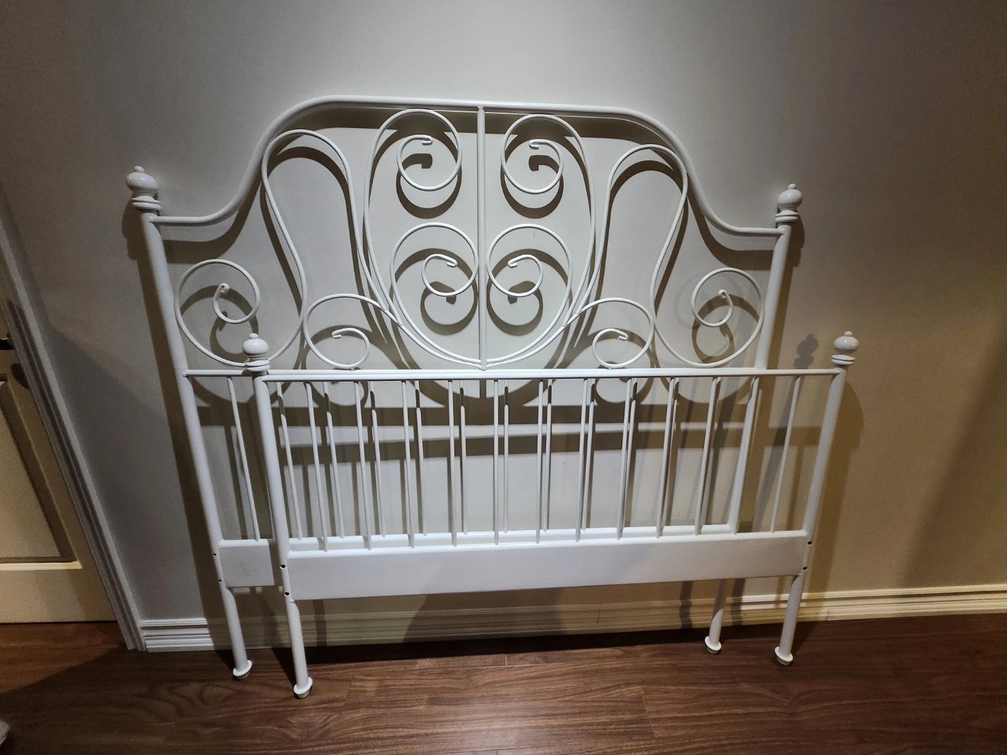 IKEA LEIRVIK White Metal Bed Frame - Double - photo 3