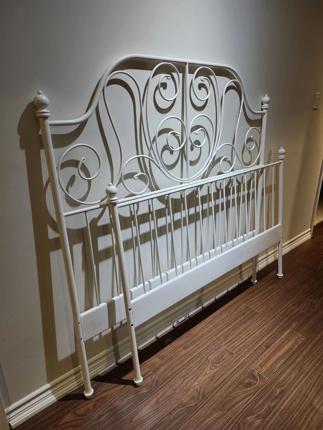 IKEA LEIRVIK White Metal Bed Frame - Double - photo 4