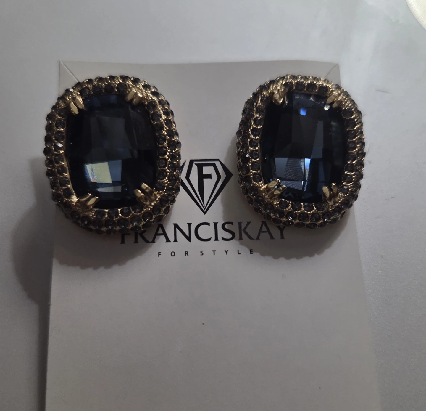 FRANCIS KAY For Style Large Blue Gem Earrings