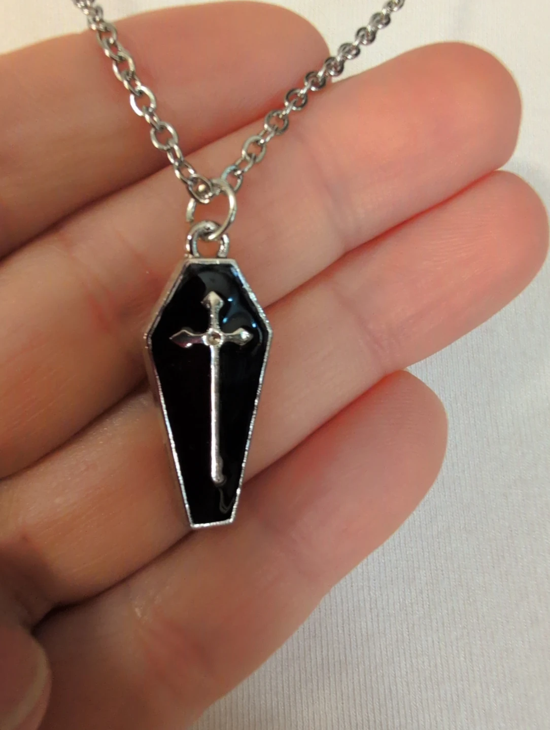 Gothic Coffin Necklace with Cross Pendant - photo 3