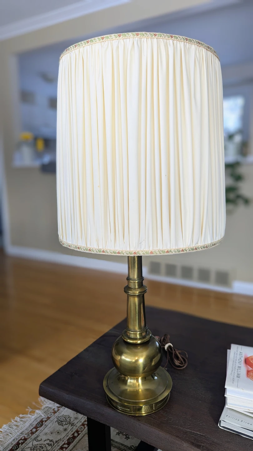 1950's Stiffel Brass Lamp & Original Shade