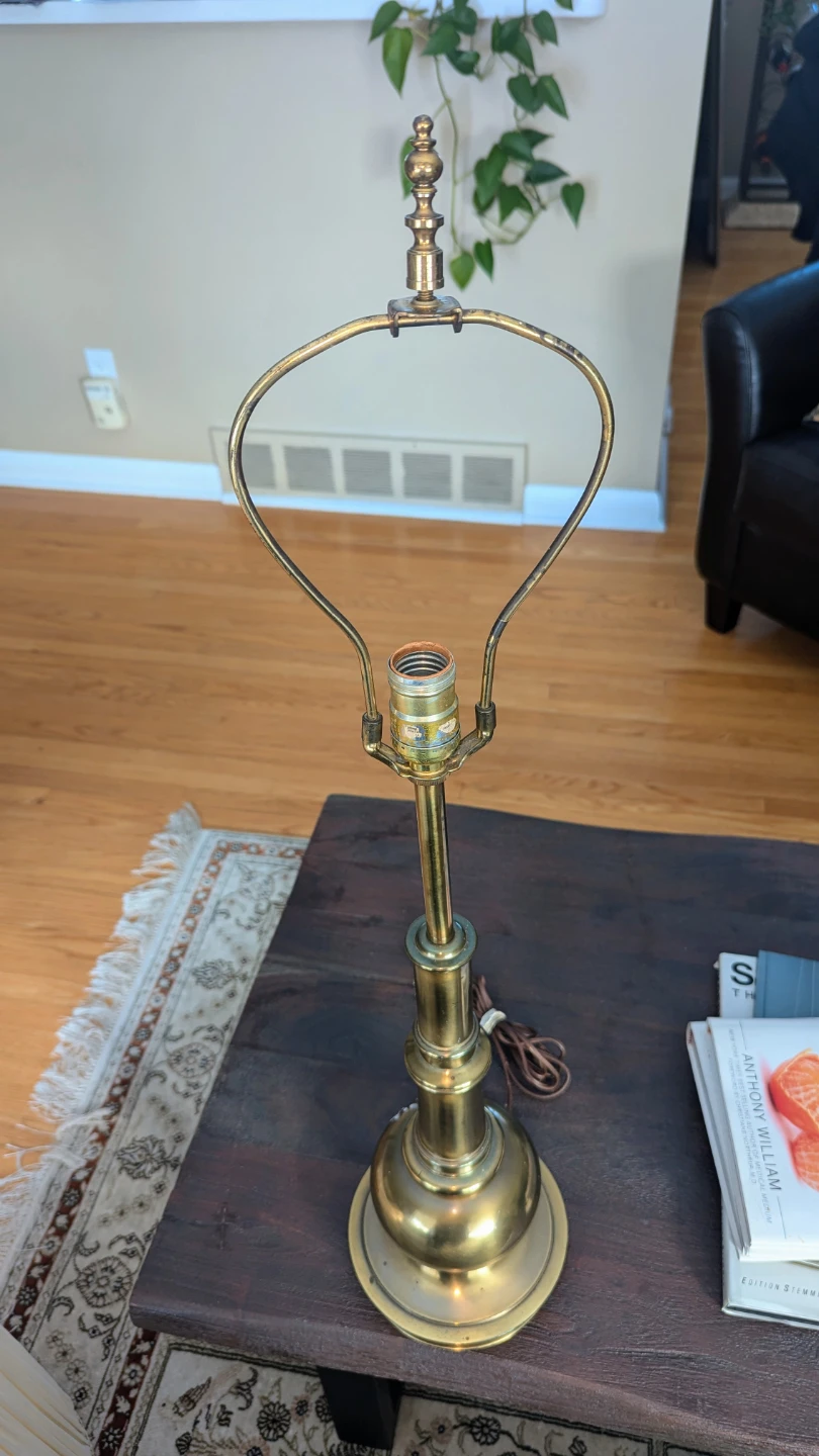 1950's Stiffel Brass Lamp & Original Shade - photo 2