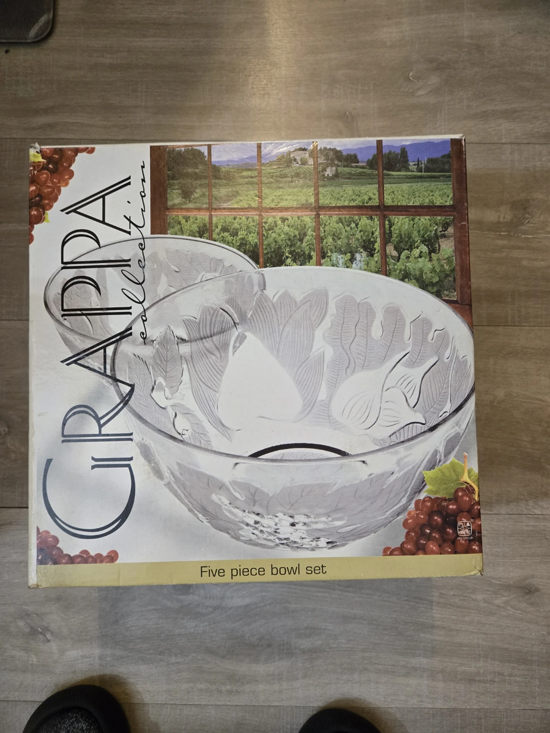 GRAPPA Collection Crystal Five Piece Glass Bowl Set