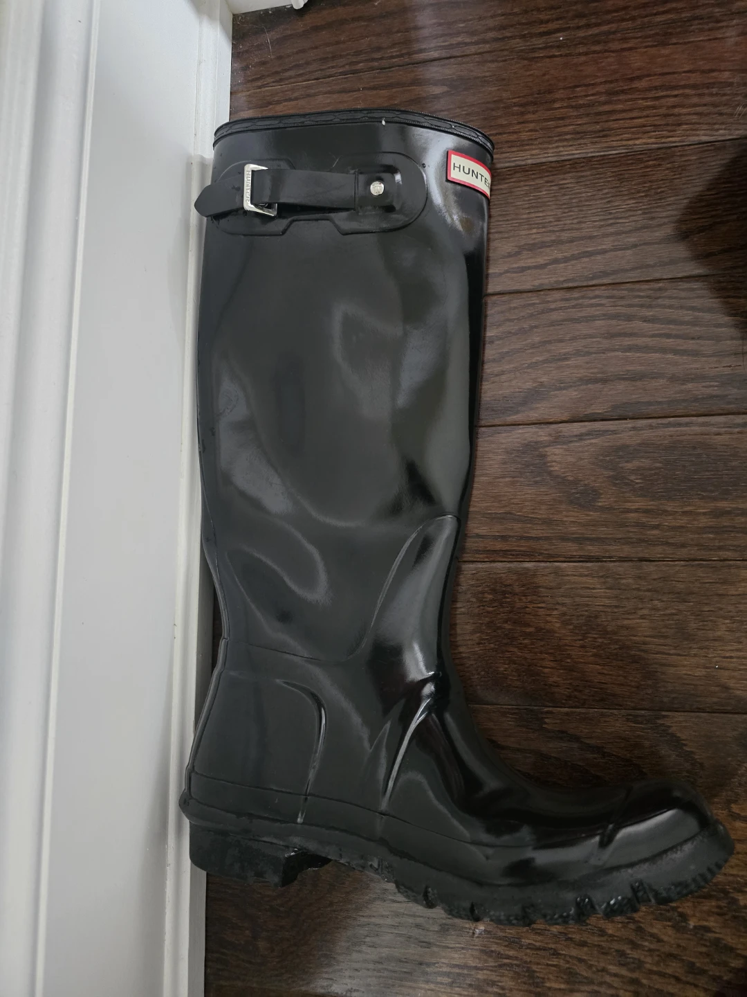 Hunter Women's Tall Gloss Rain Boots Black