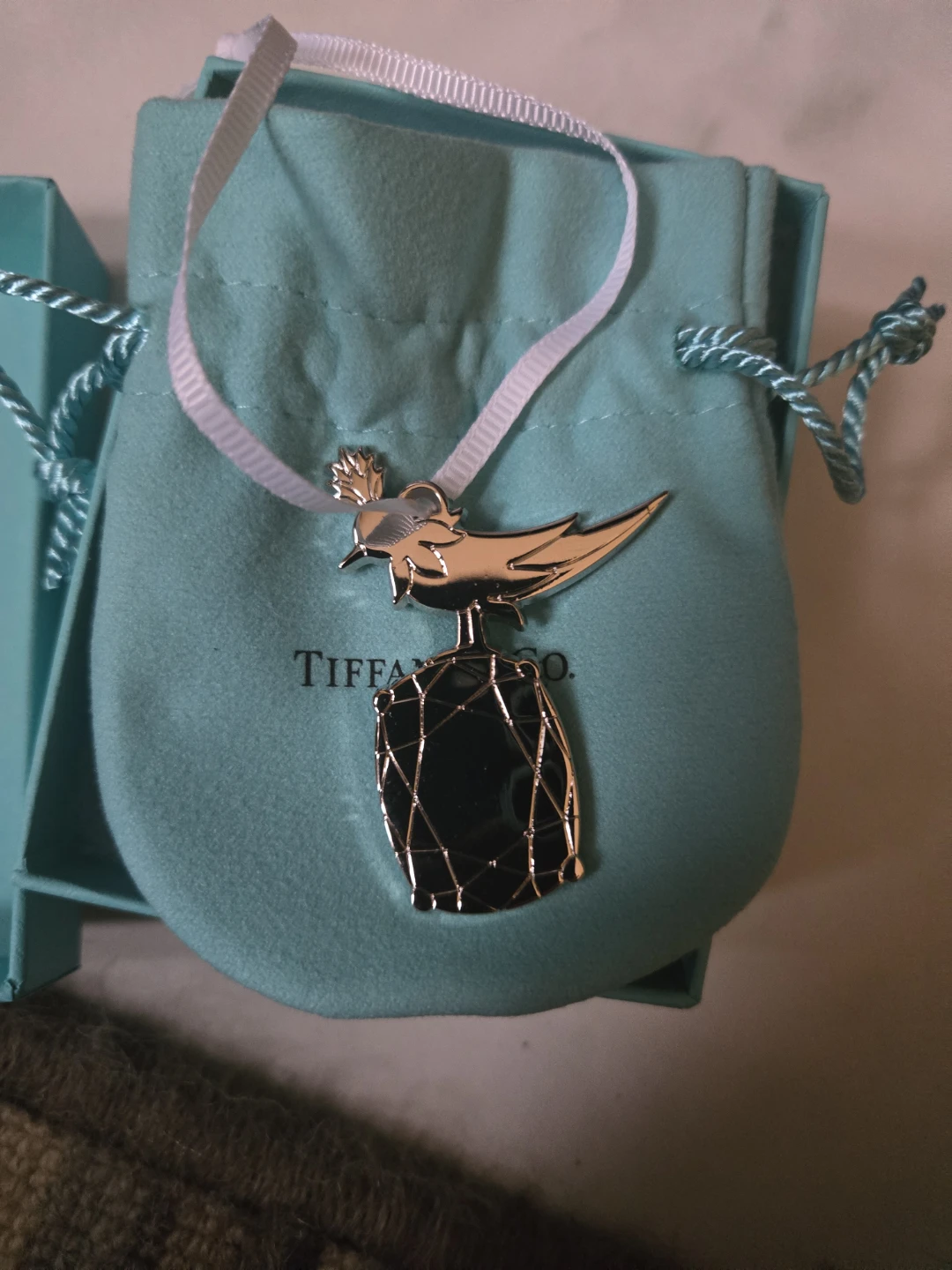Limited Tiffany & Co. Bird on a Rock Christmas Ornament  NEW