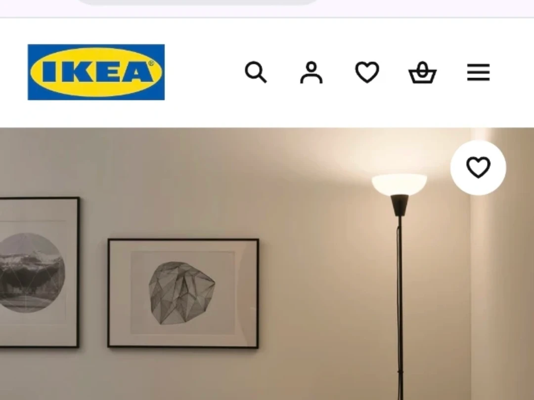 IKEA TÅGARP Floor Uplighter, Black/White