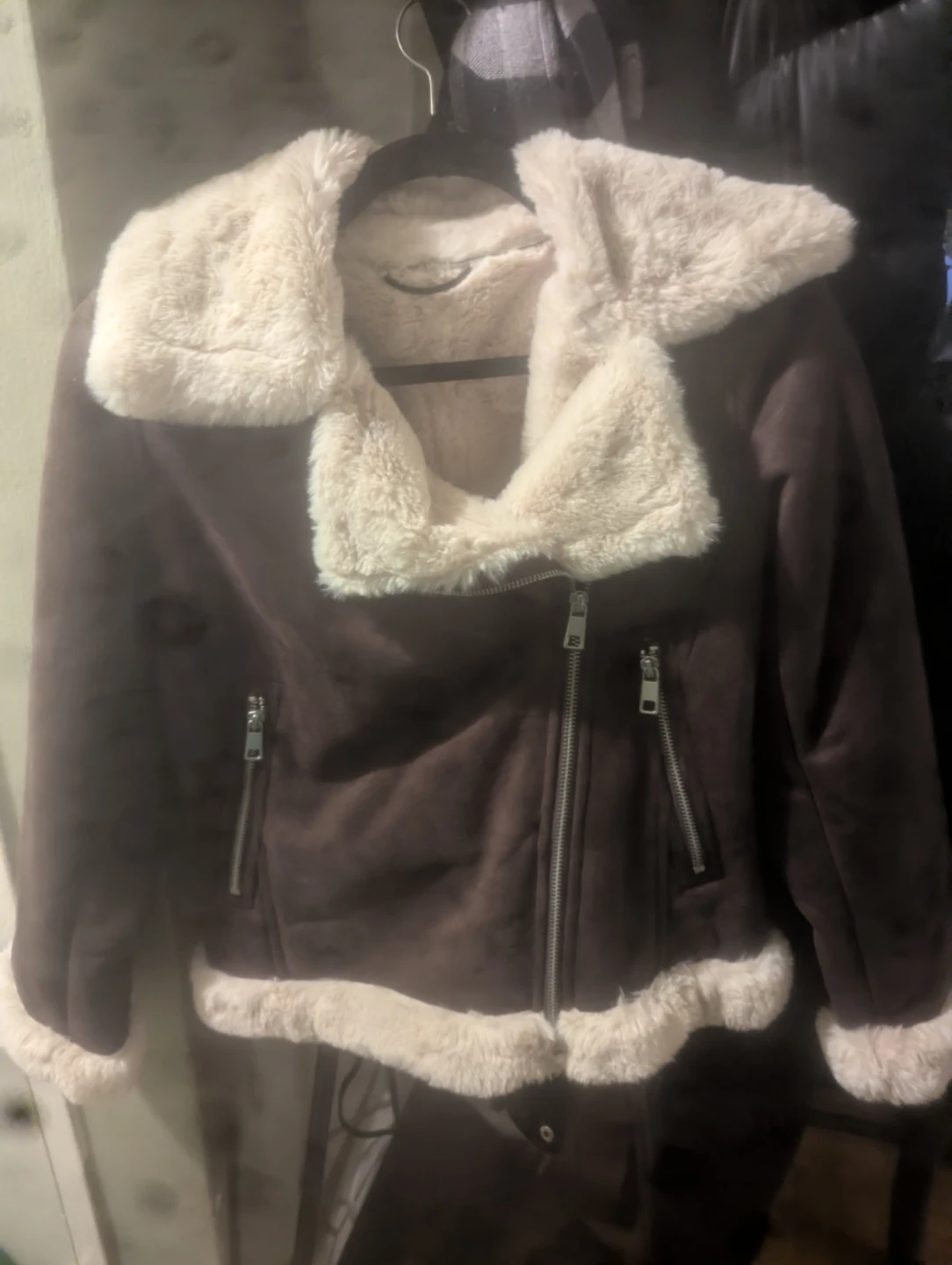 Women's Faux Shearling Lined Suede Jacket Banana Republic