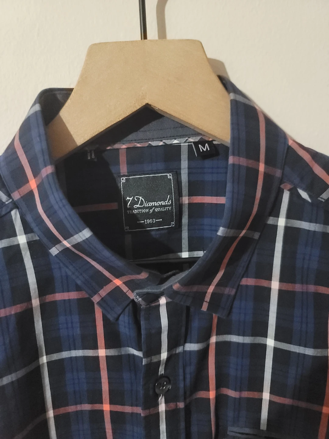 7 Diamonds Tradition Plaid Button Down Sz M Cotton Academia - photo 2