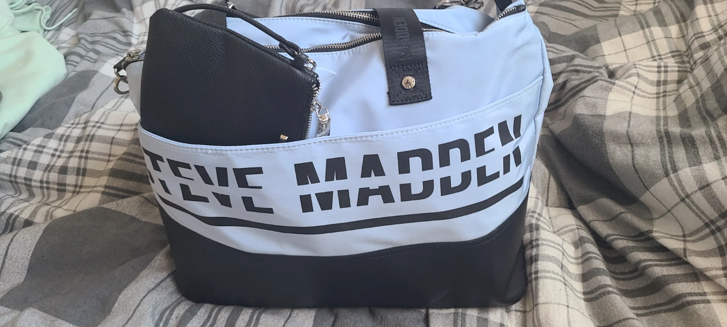 Steve Madden  Quilted Crossbody Bag & Pouches - Light Blue