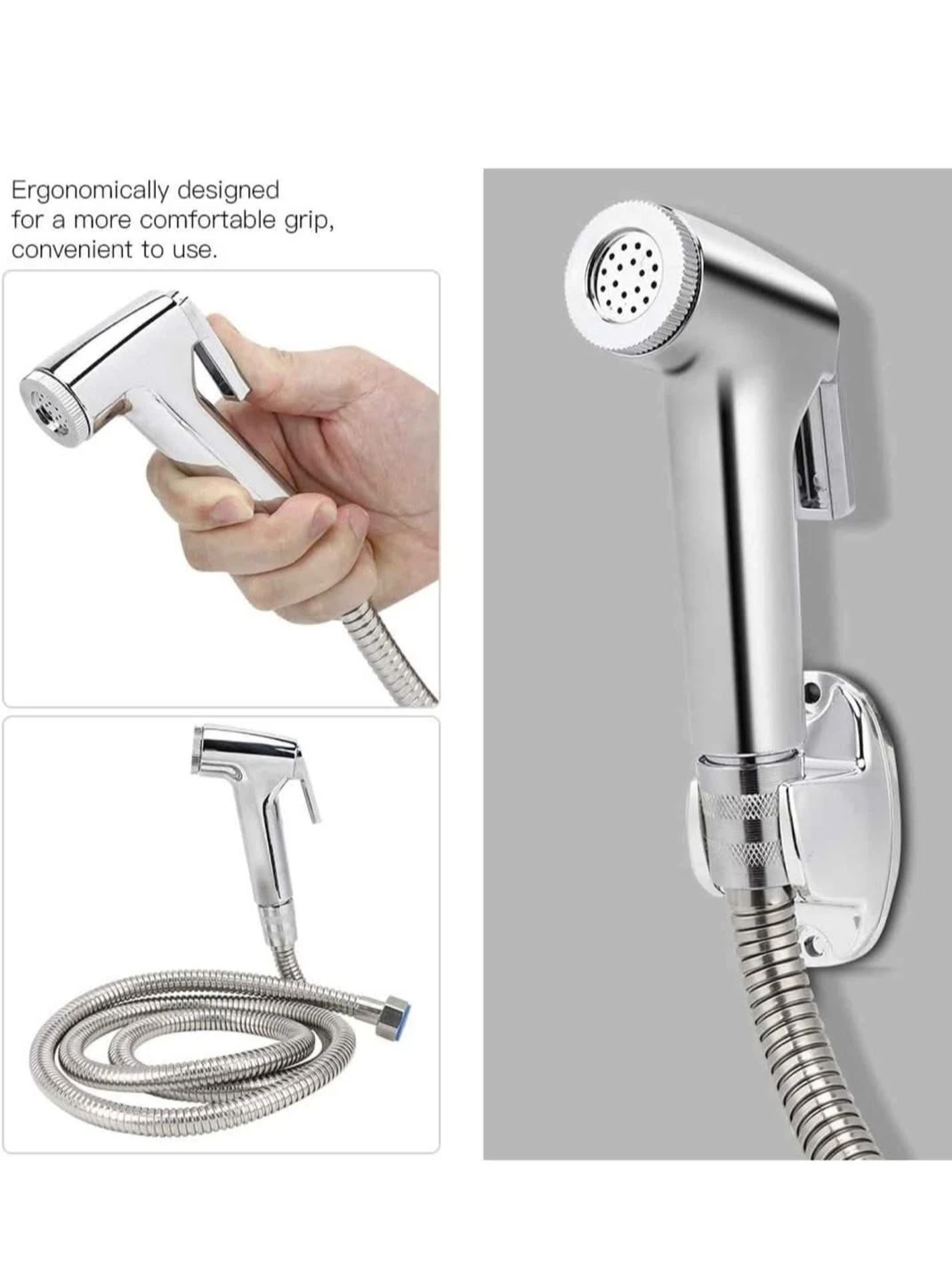 Bidet Sprayer Set Chrome Metal Handheld Shower - photo 2