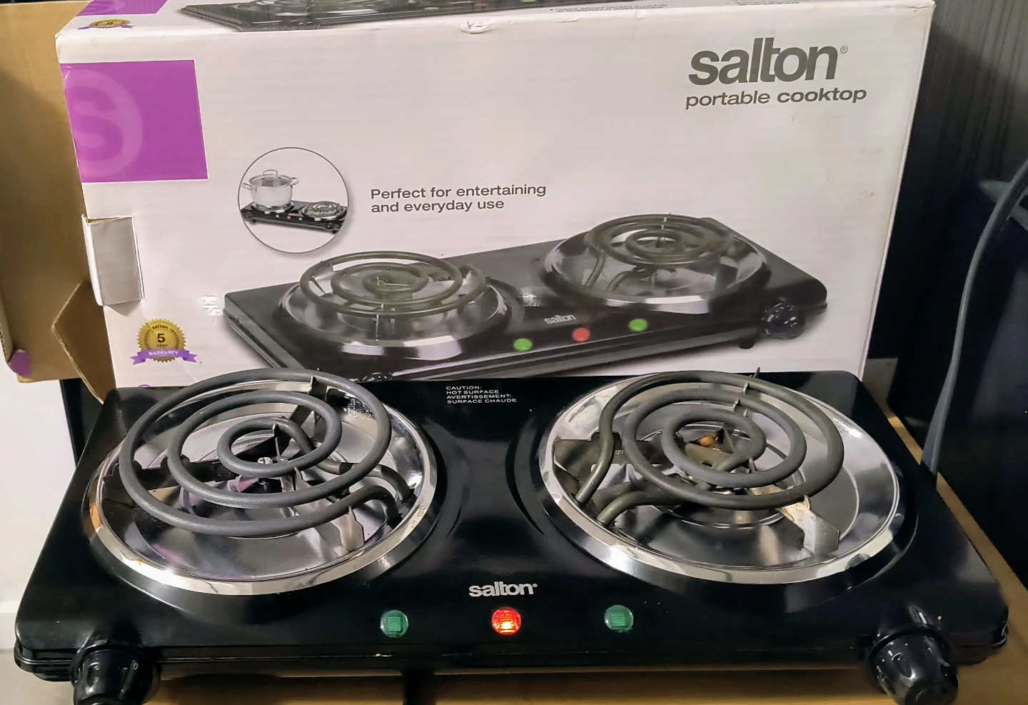 Salton Portable Double Burner Cooktop HP 1427