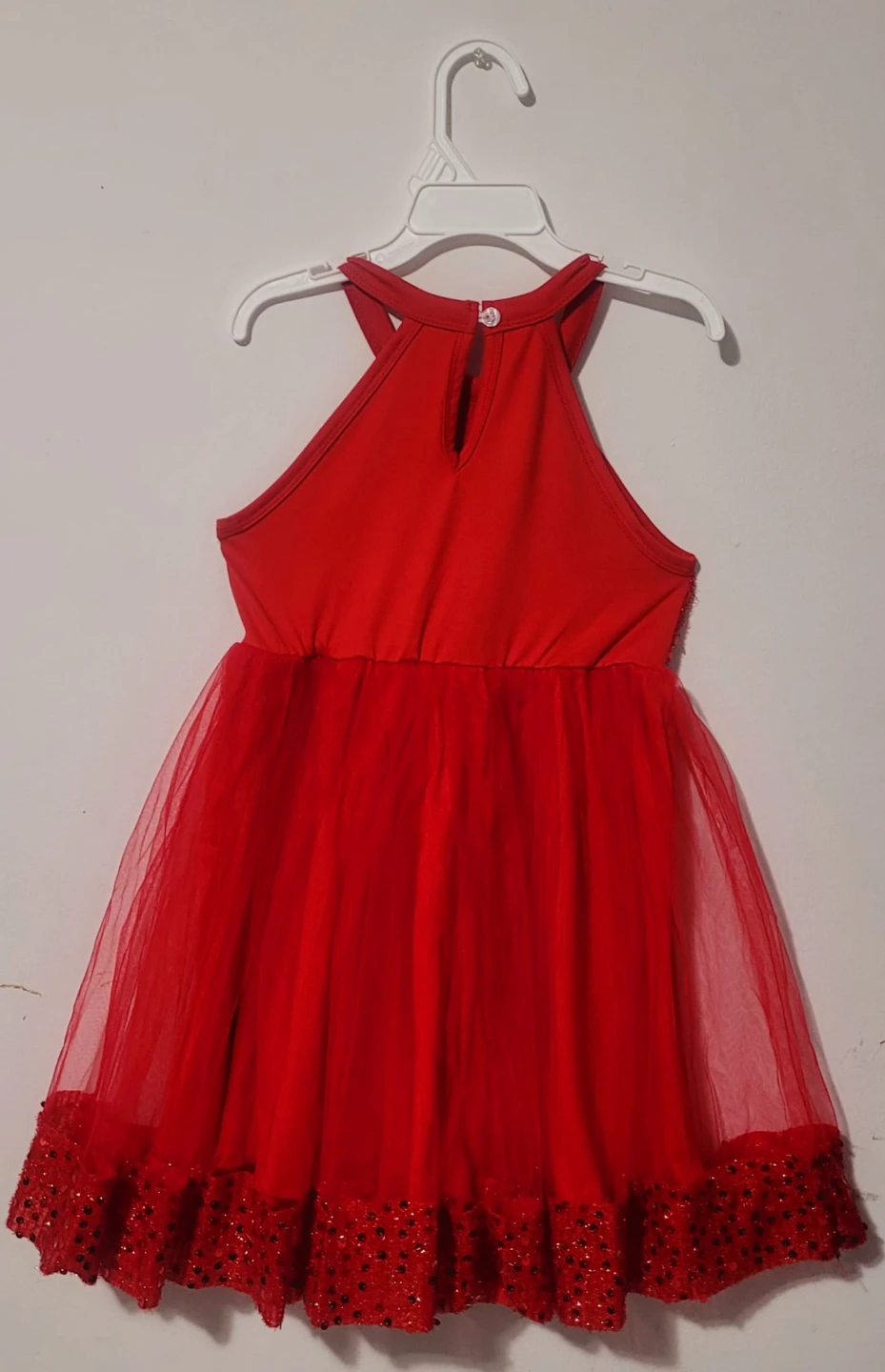 Red Sequin Halter Neck Tulle Dress - photo 2