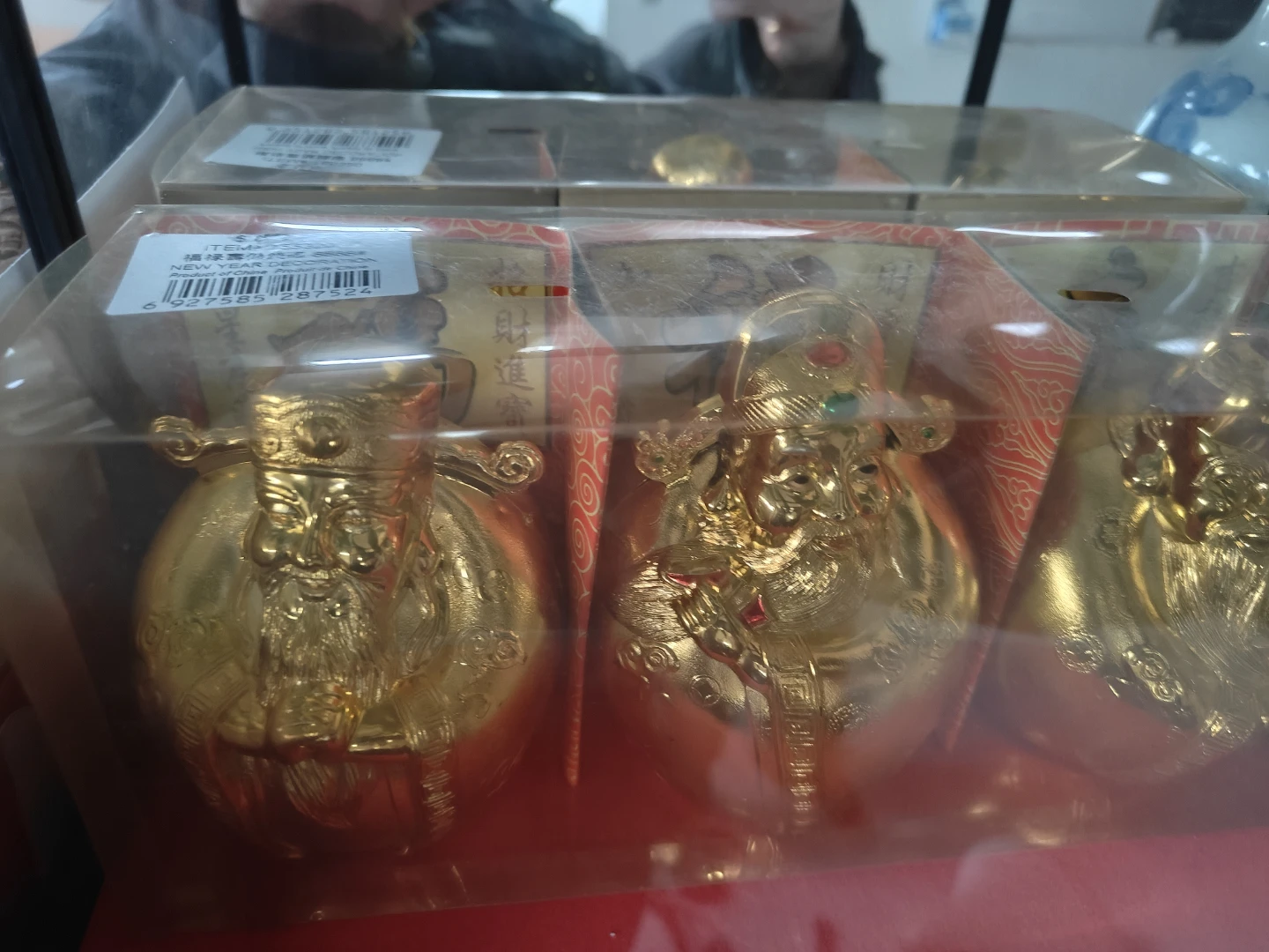 Set of 3 Gold Prosperity Gods Figurines - photo 2