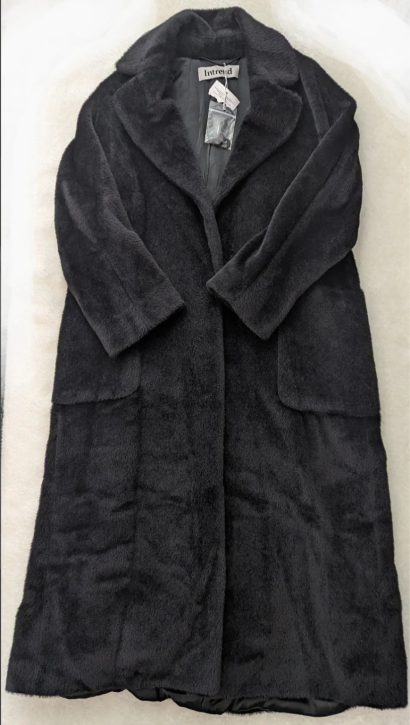 Black S Max Mara Alpaca and Wool Coat
