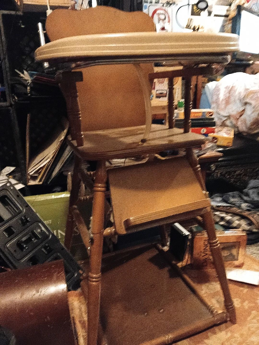 Wooden High Chair with Plastic Tray