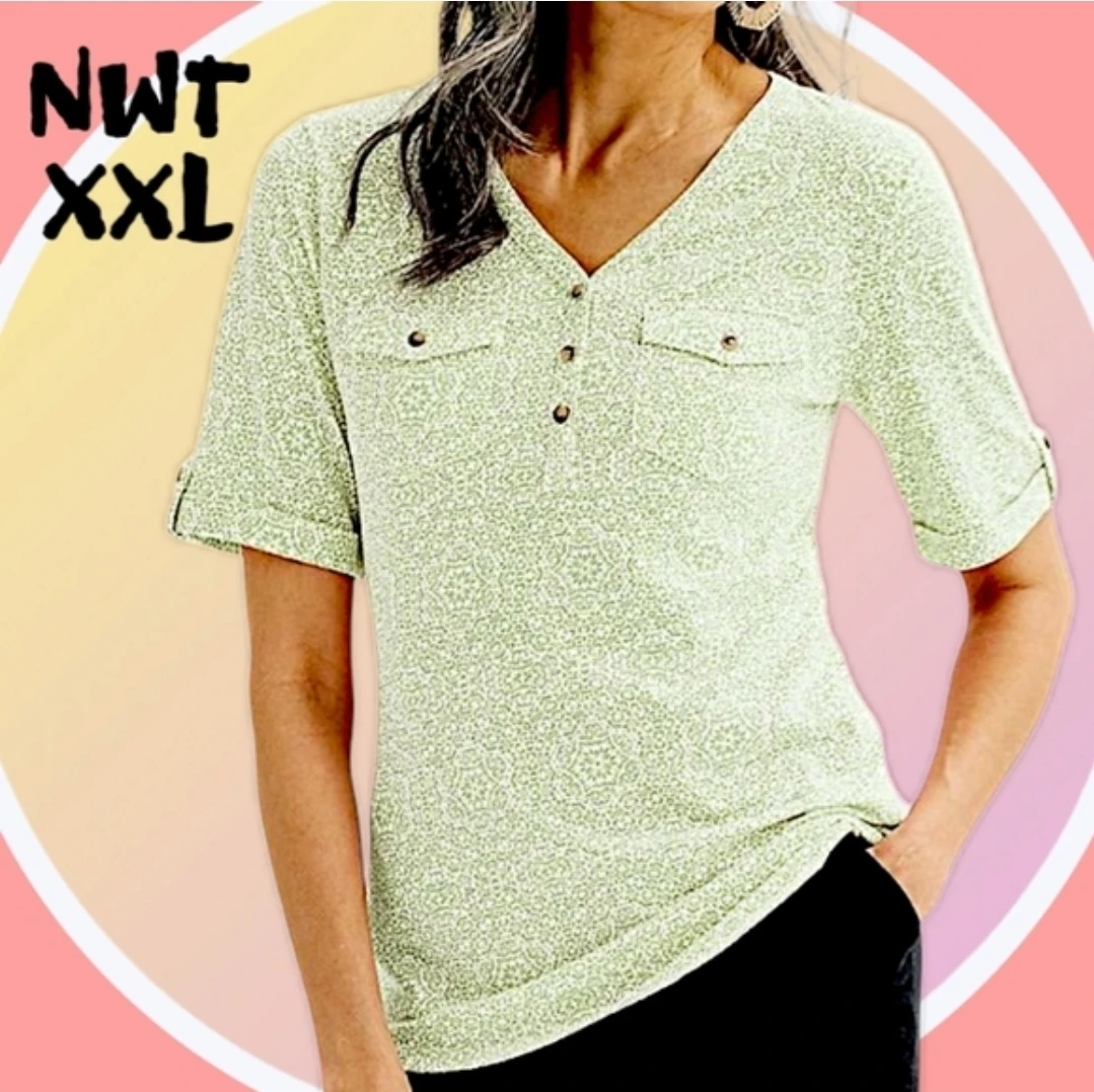 NWT XL & XXL Elbow Sleeve Utility Henley Top 🏆 - photo 2