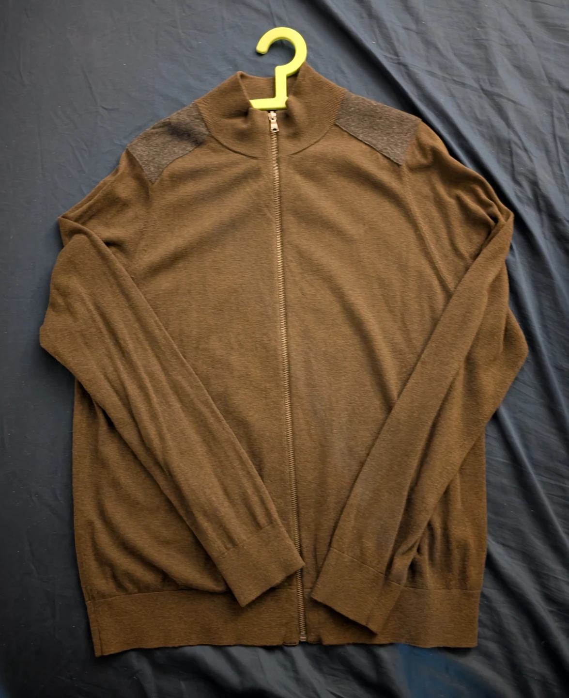Brown Zip-Up Cardigan