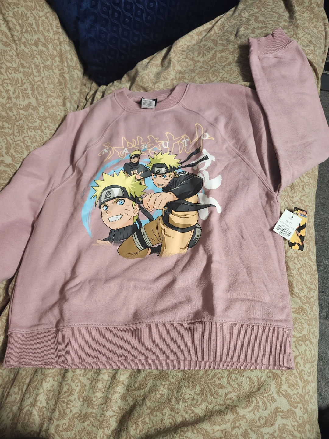 Naruto Graphic Crewneck Sweatshirt Pink XS - photo 3