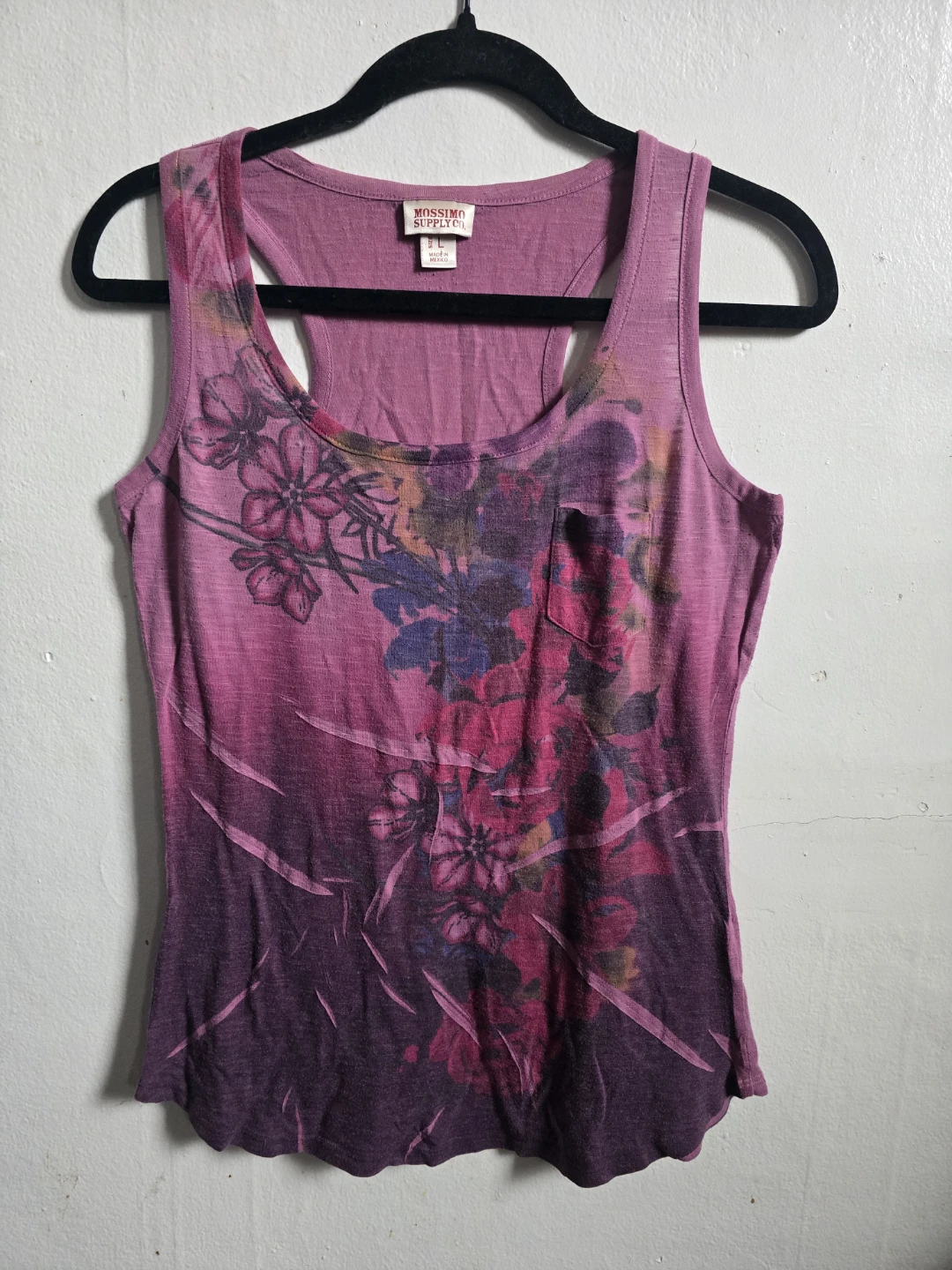 Mossimo Supply Co. Women's Pink Floral Tank Top Size L