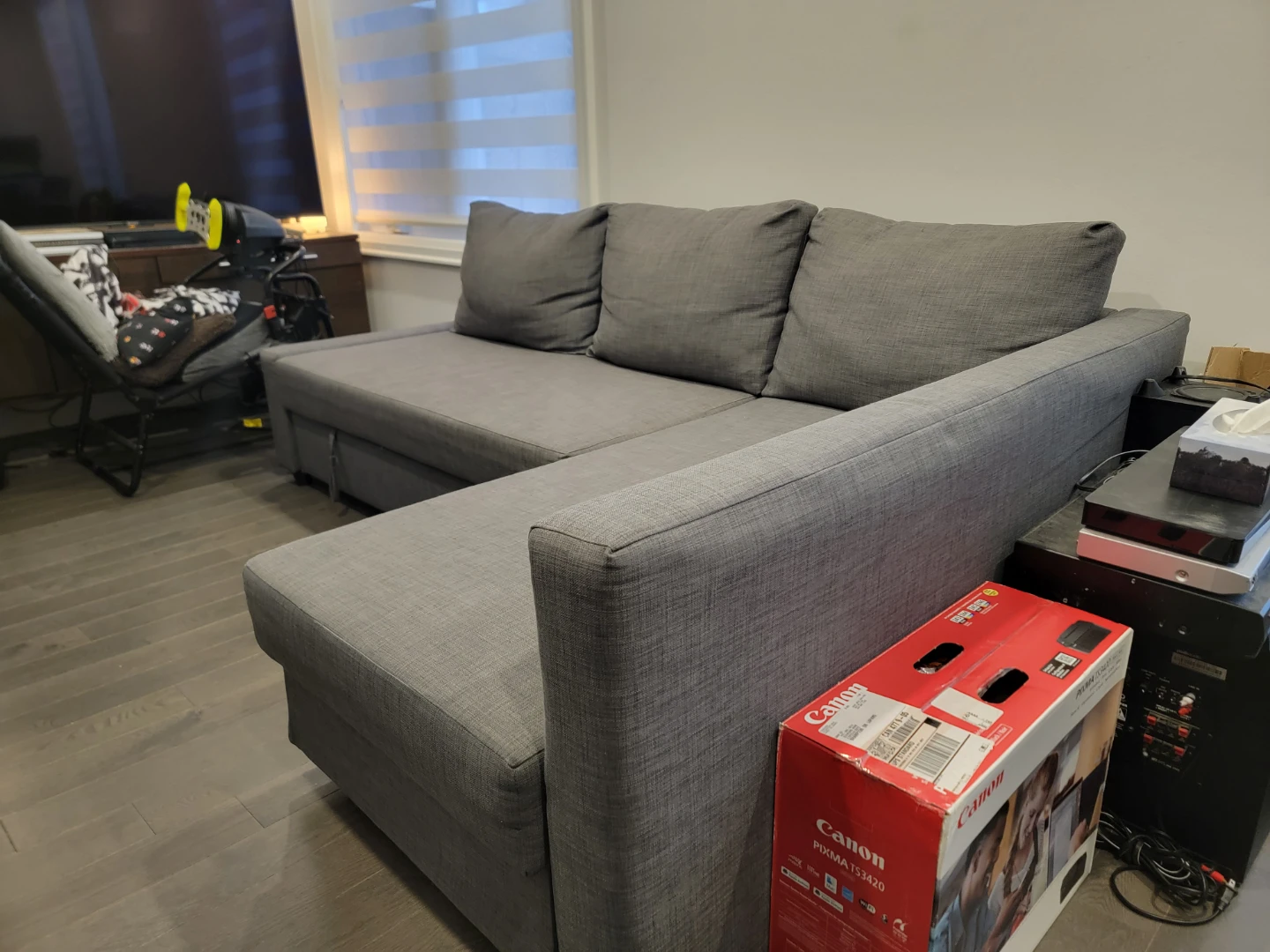 IKEA FRIHETEN Grey Sectional Sofa with Storage and Pull-out Bed - photo 2
