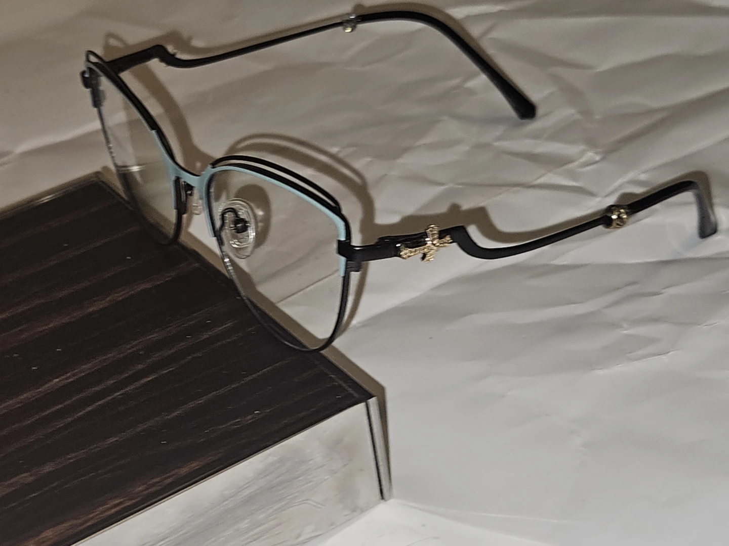 Cat-Eye Eyeglasses with Cross Embellishments - photo 2