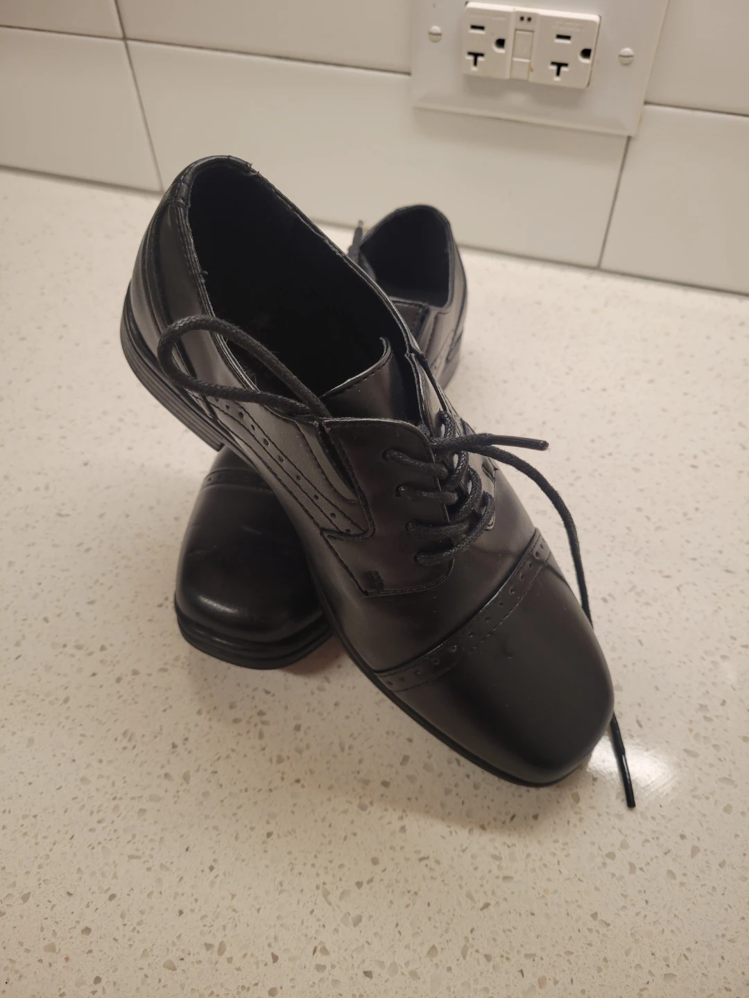 Black Cap Toe Oxford Dress Shoes