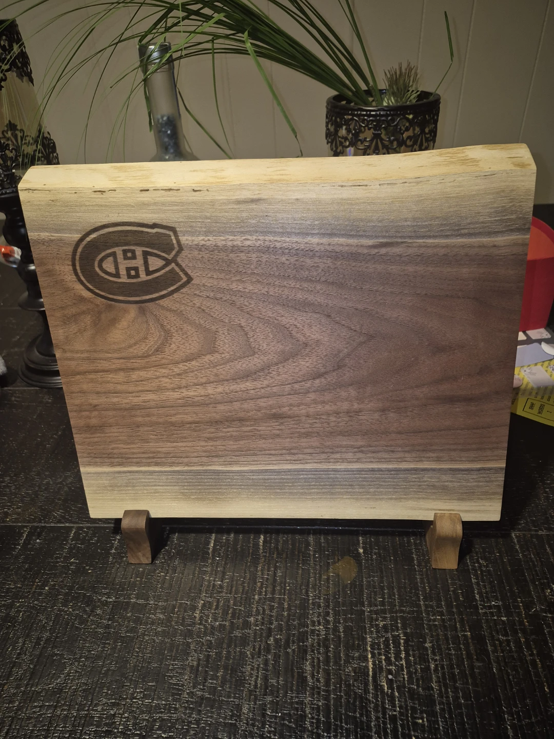 Wooden Cutting Board with Montreal Canadiens Logo