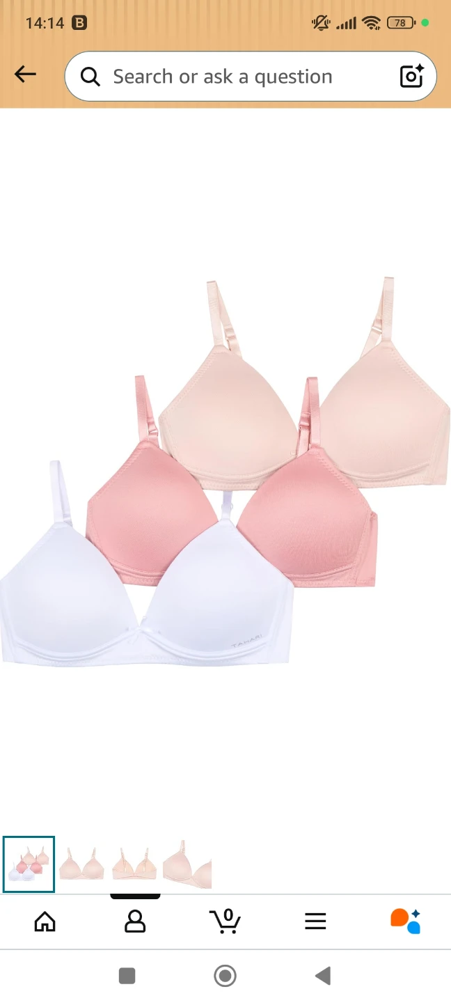Tahari Girls T-Shirt Bra Set - 3 Pack