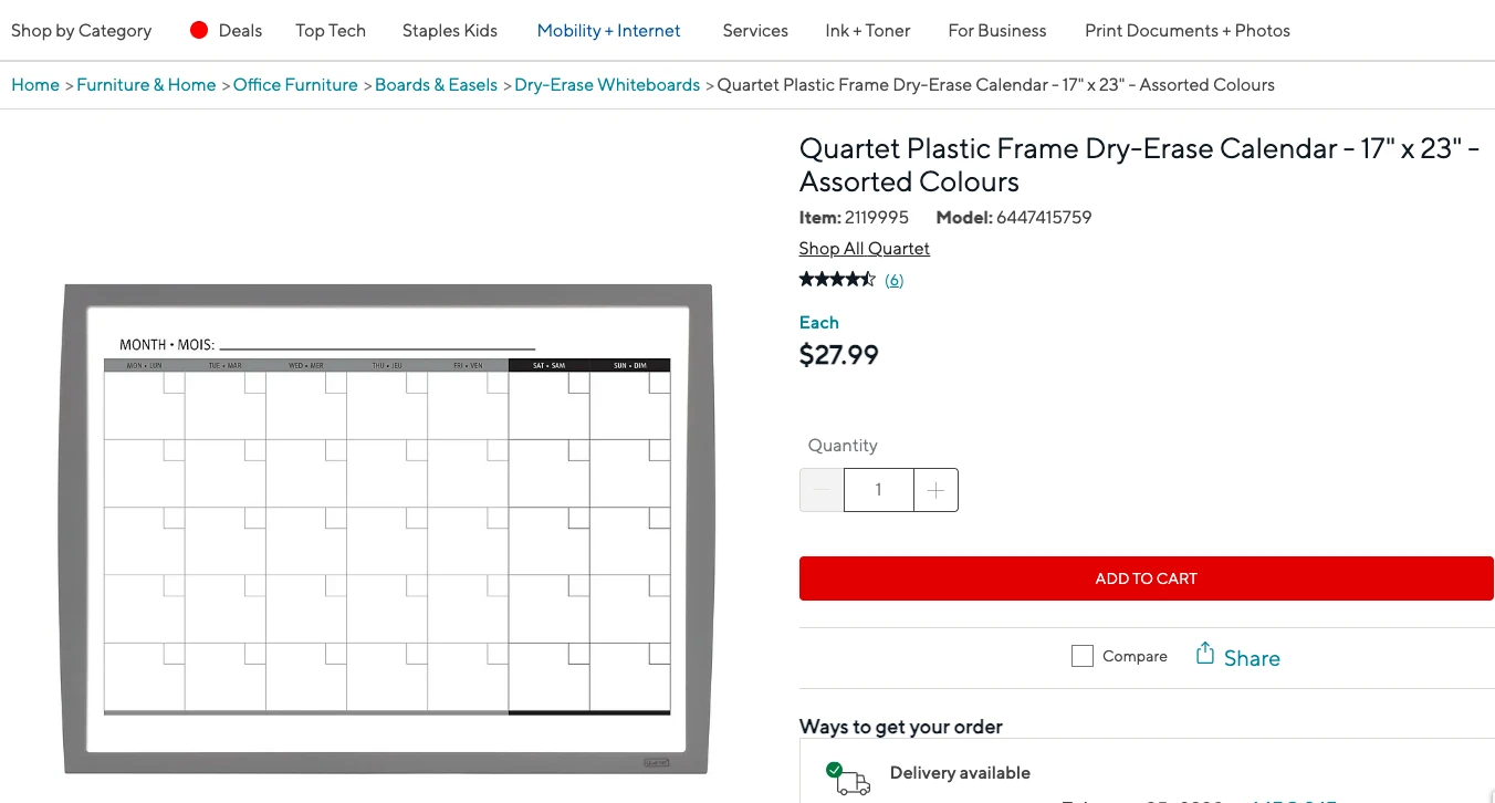Quartet plastic frame Dry-Erase Board Calendar  with Cork Strip - photo 5