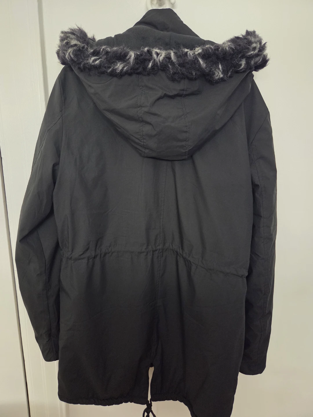 Black Parka Jacket with Fur Hood - photo 4