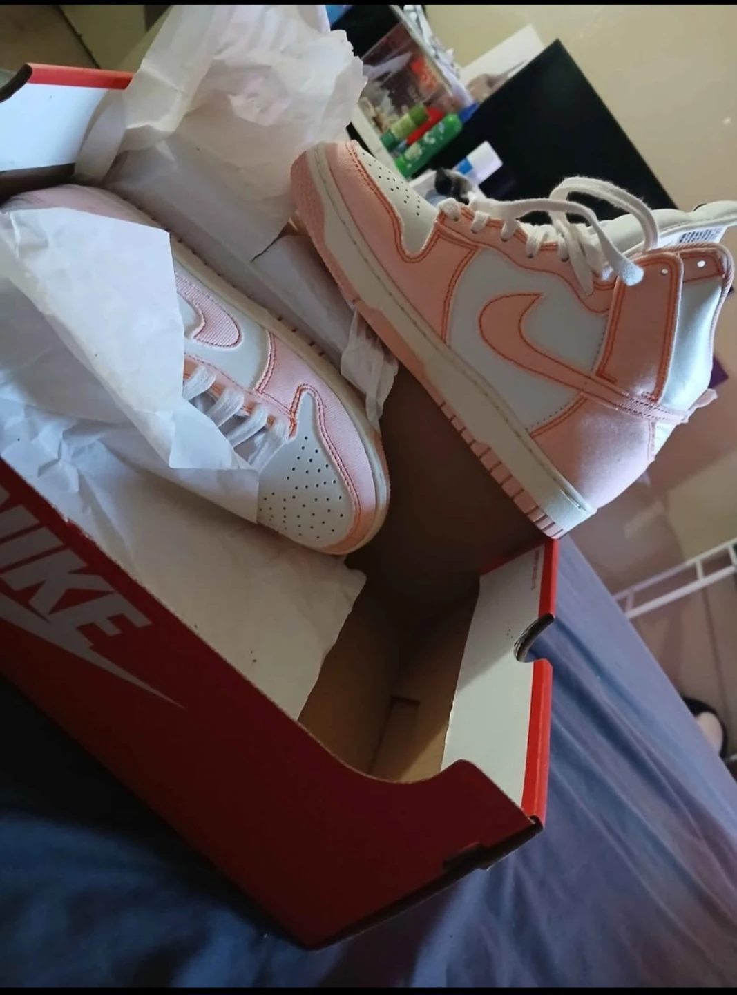 Nike Dunk High Top Sneakers - Pink & White - photo 4