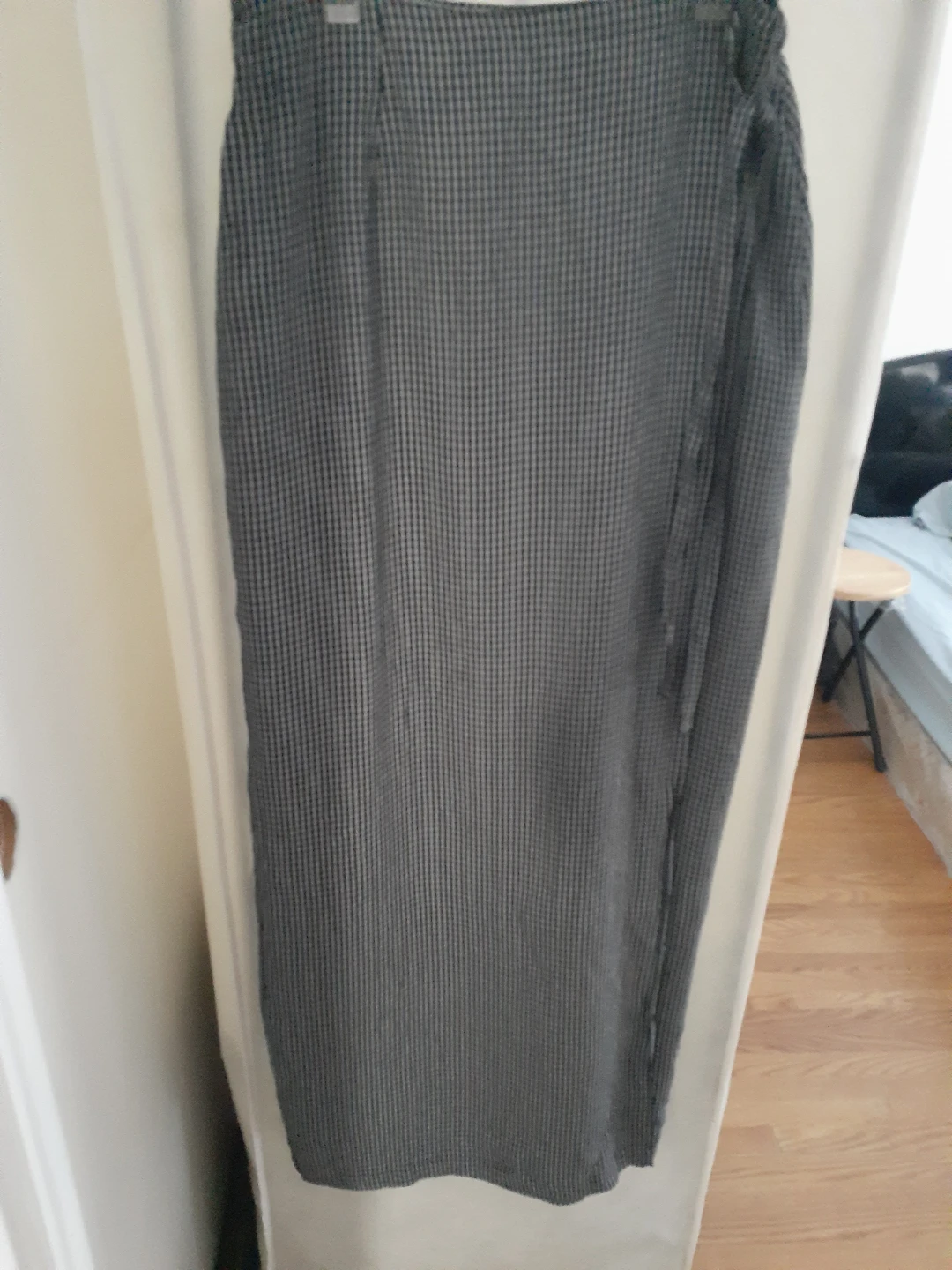 Black and White Gingham Wrap Skirt - photo 2
