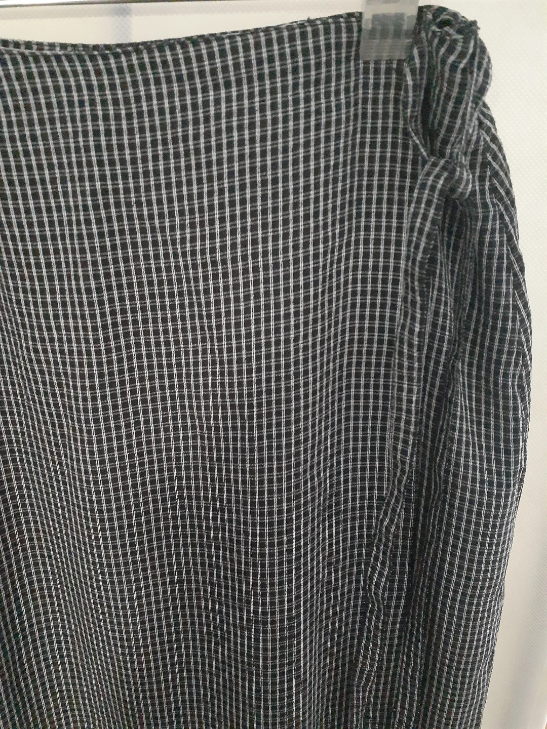 Black and White Gingham Wrap Skirt - photo 3