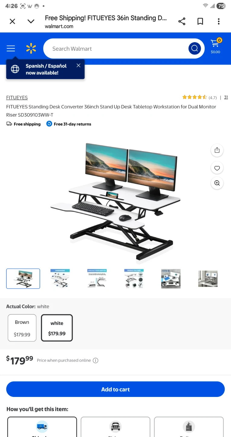 FITUEYES 36 inch Standing Desk Converter - photo 2
