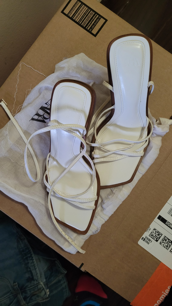 White Zara Strappy Heels