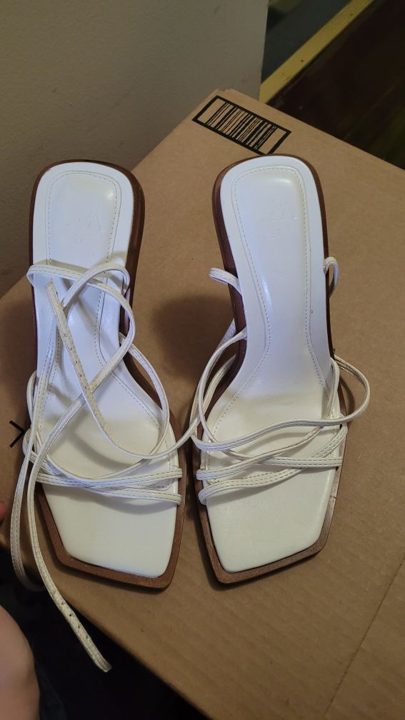 White Zara Strappy Heels - photo 4