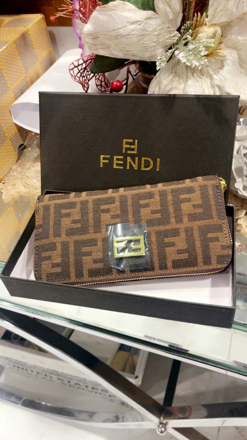 Fendi Monogram Zip-Around Wallet