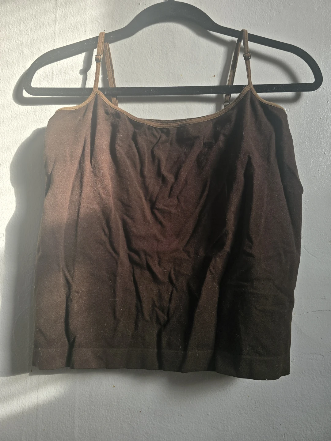 Brown Spaghetti Strap Cropped Tank Top - photo 2