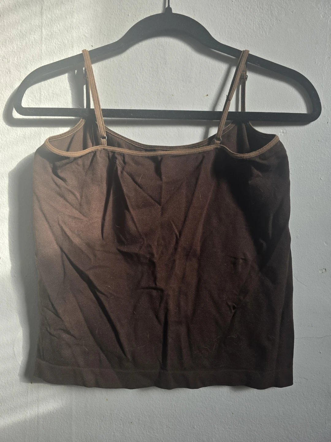Brown Spaghetti Strap Cropped Tank Top - photo 4