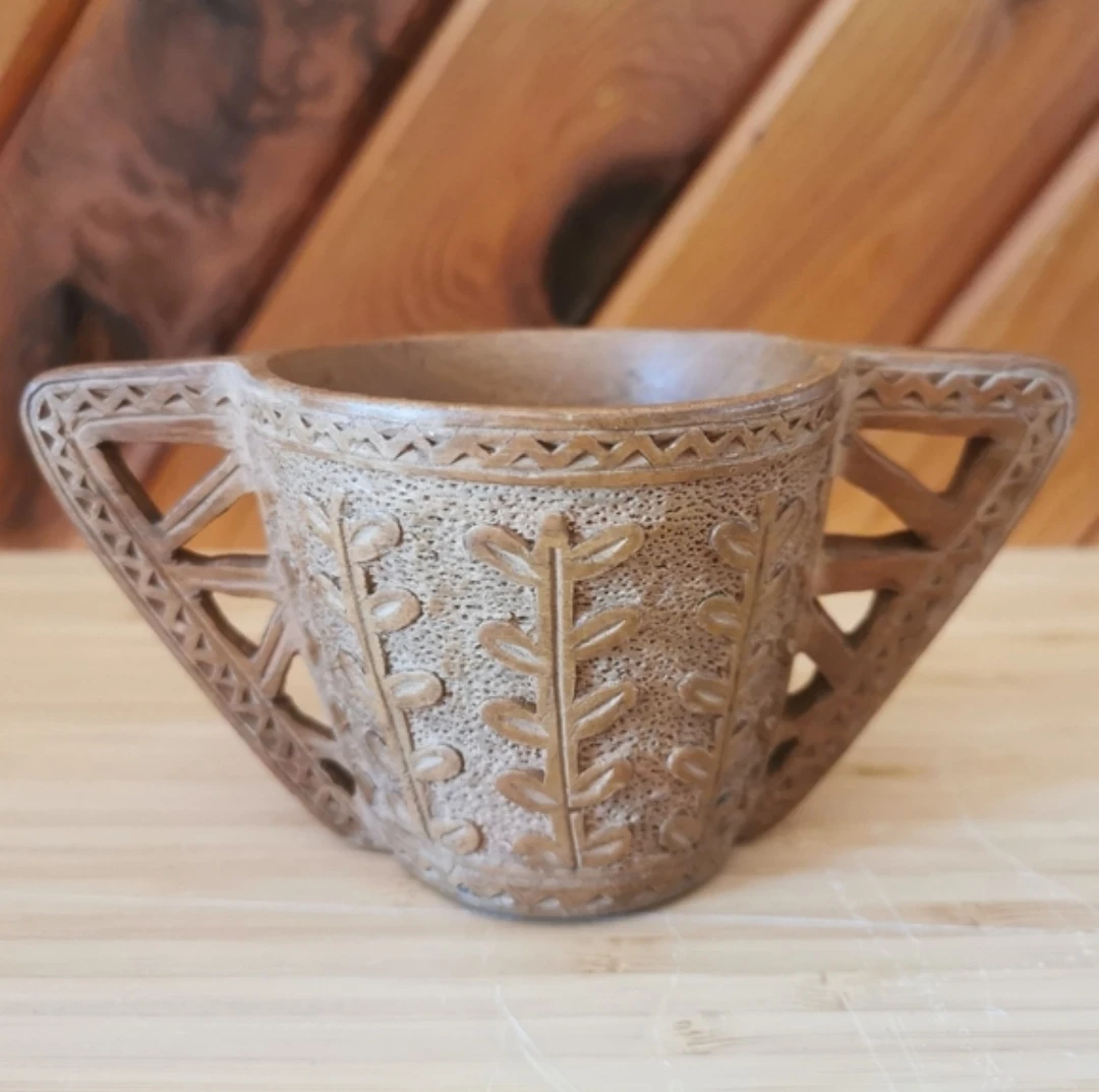 Vintage Scandinavian Carved Cup