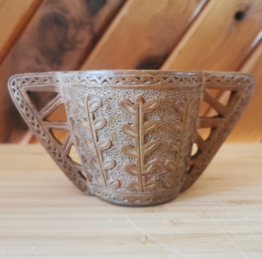 Vintage Scandinavian Carved Cup - photo 2