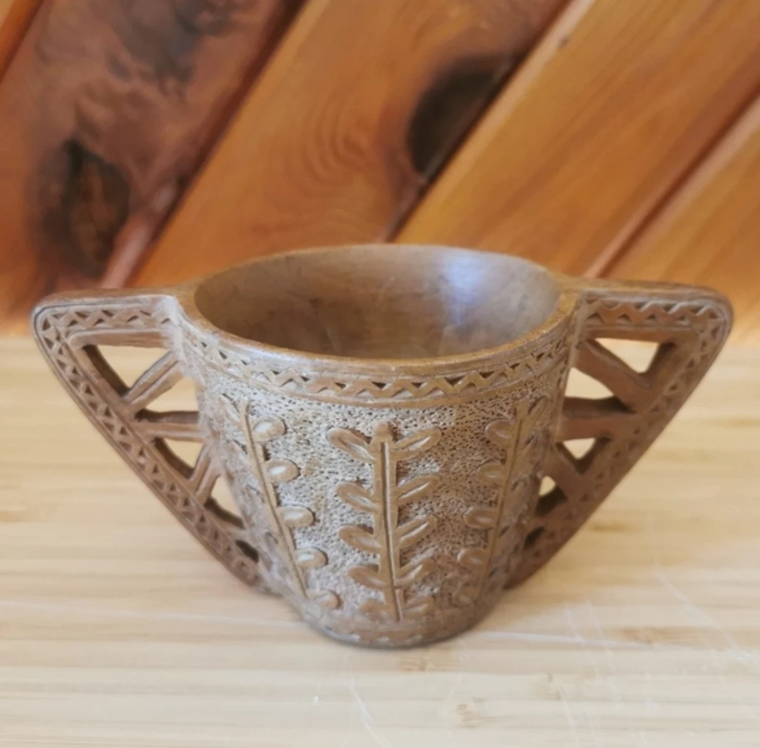Vintage Scandinavian Carved Cup - photo 4