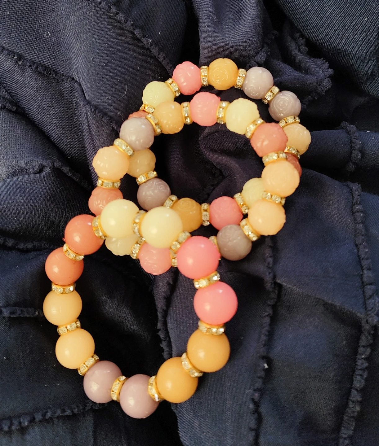 Beaded Bracelets - Pink, Peach, Purple & Yellow - photo 3