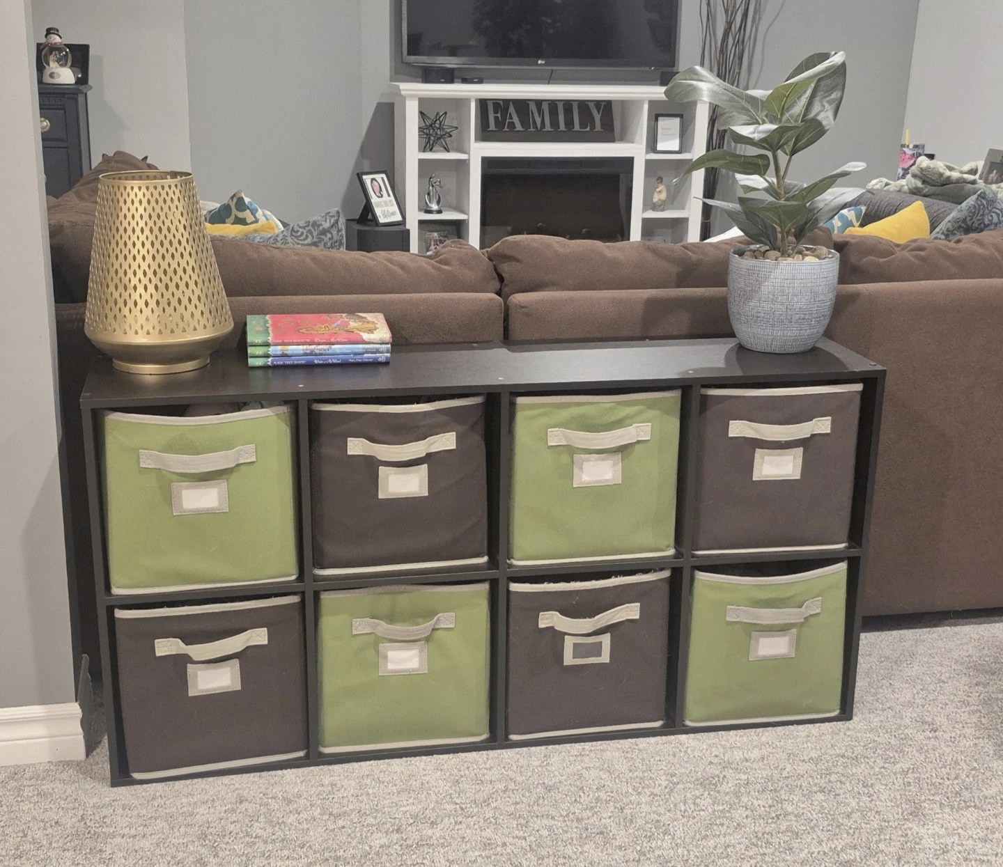 Storage Cube Organizer with 8 Fabric Bins
