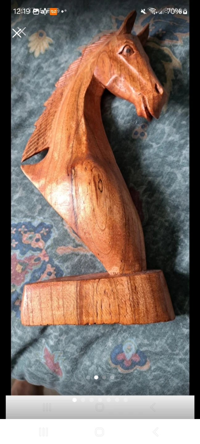 Wooden Horse Figurine Sculpture
