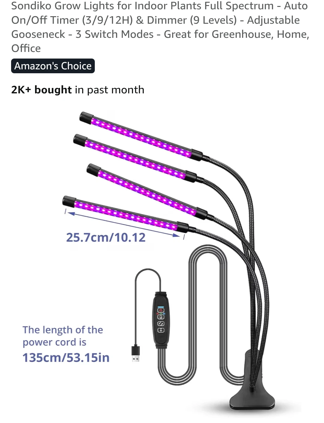 Sondiko 4-Head LED Grow Light - photo 3