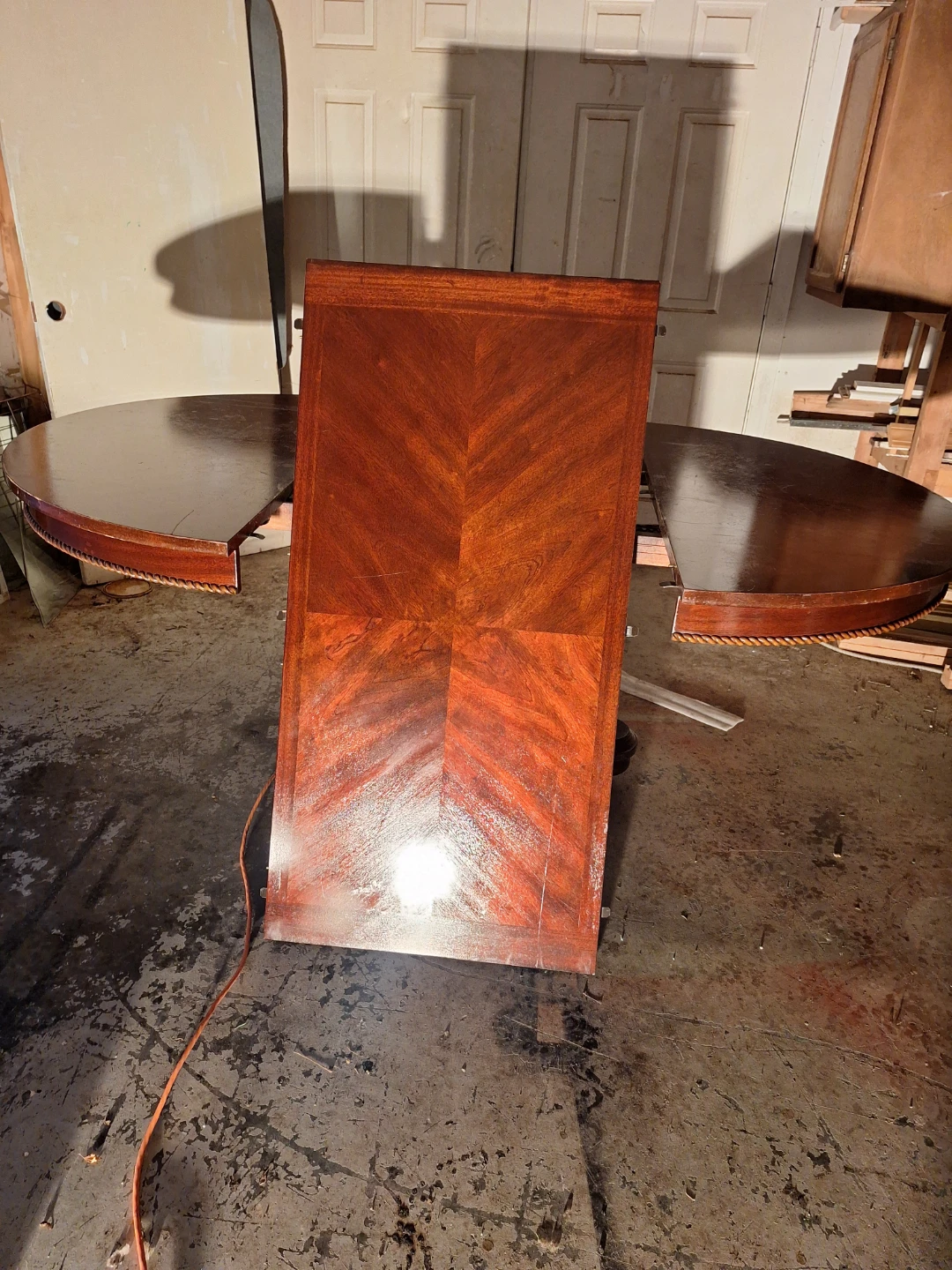 Wooden Pedestal Dining Table with Leaf - photo 3
