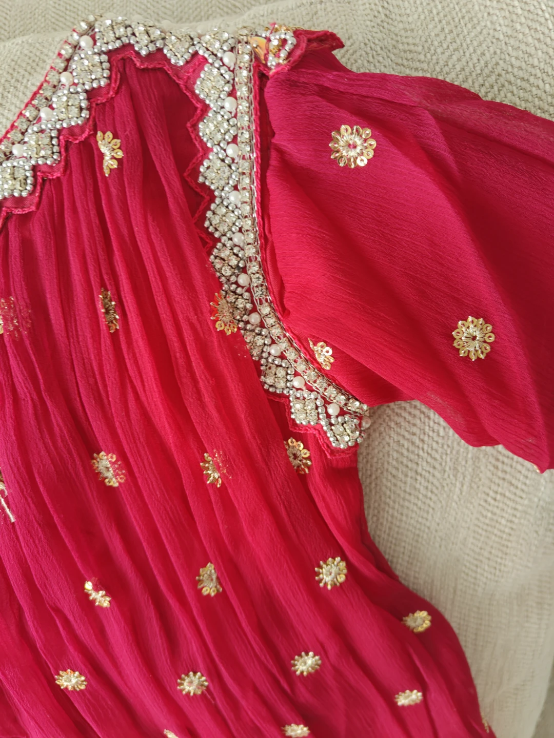 Dark pink Embellished Girls Dress - photo 5